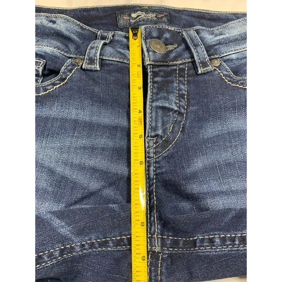 Silver Jeans Womens Size 28 x 22.5 Blue Suki Capri Low Rise Denim Stretch - Picture 5 of 10
